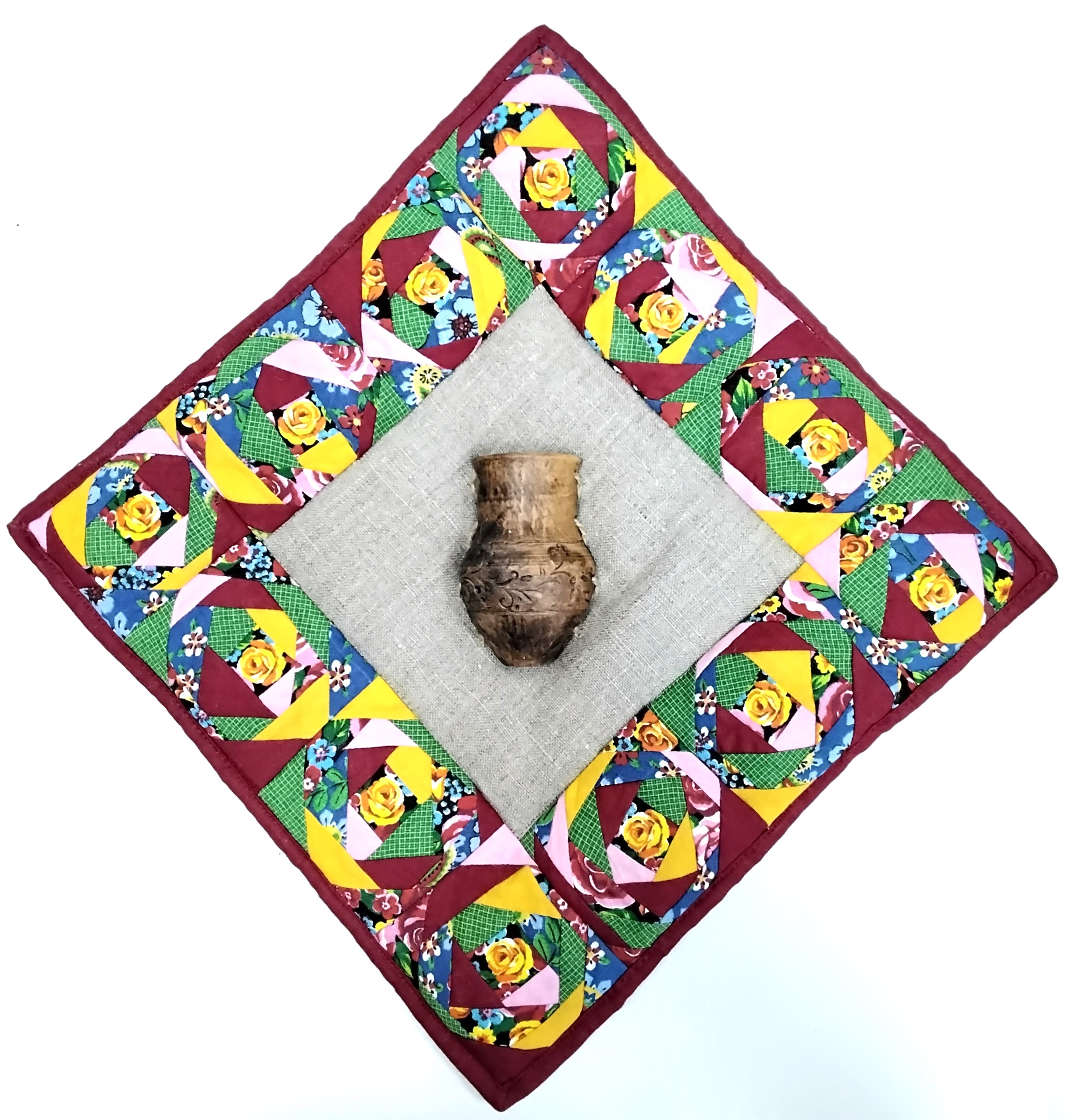 картинка Панно в стиле "Лоскутная мозаика" с керамической полуформой изд 6