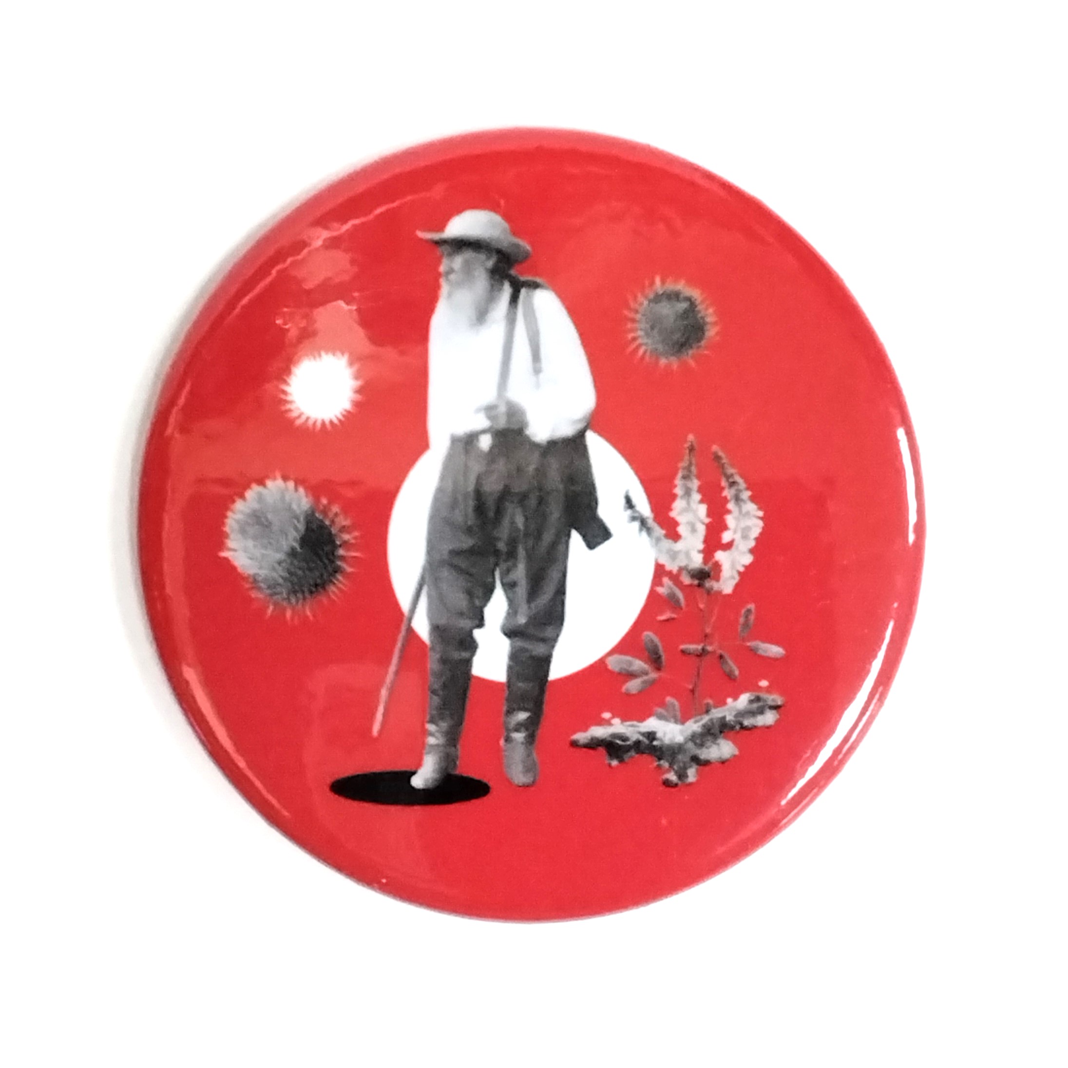 картинка Значок d-56мм "Лев Толстой" красный