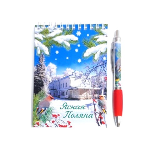 картинка Набор блокнот 105*148мм с ручкой  зимняя Ясная Поляна