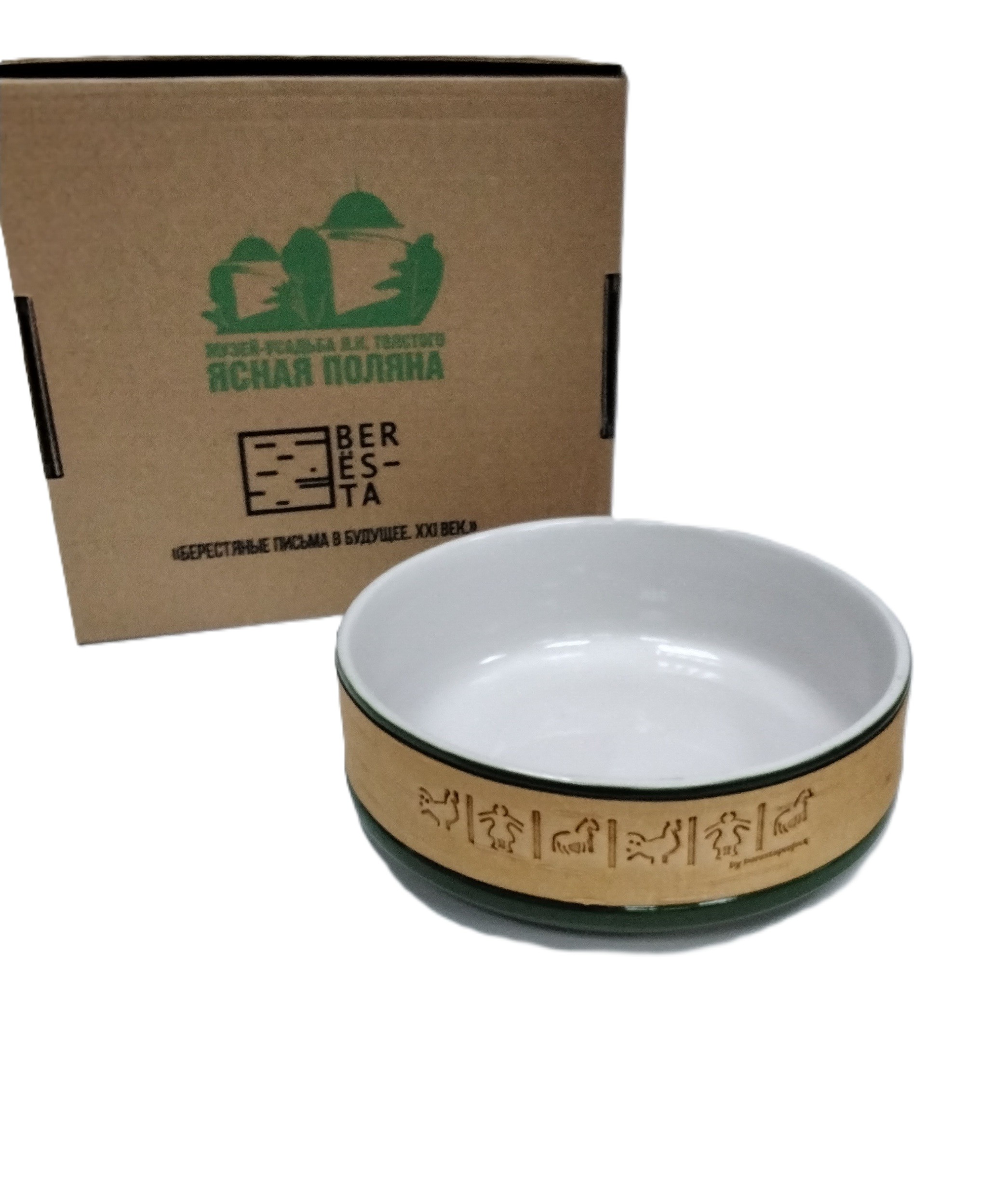 картинка Миска 16*5,5см  с берестой в коробке