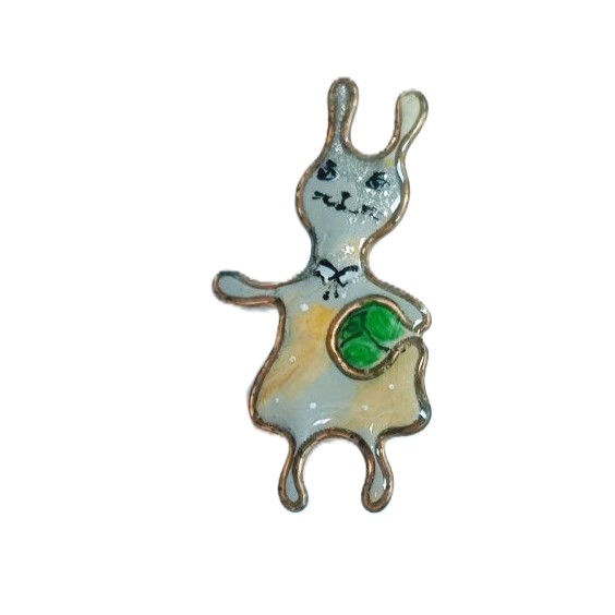 картинка Брошь "Животные" керамика Заяц1