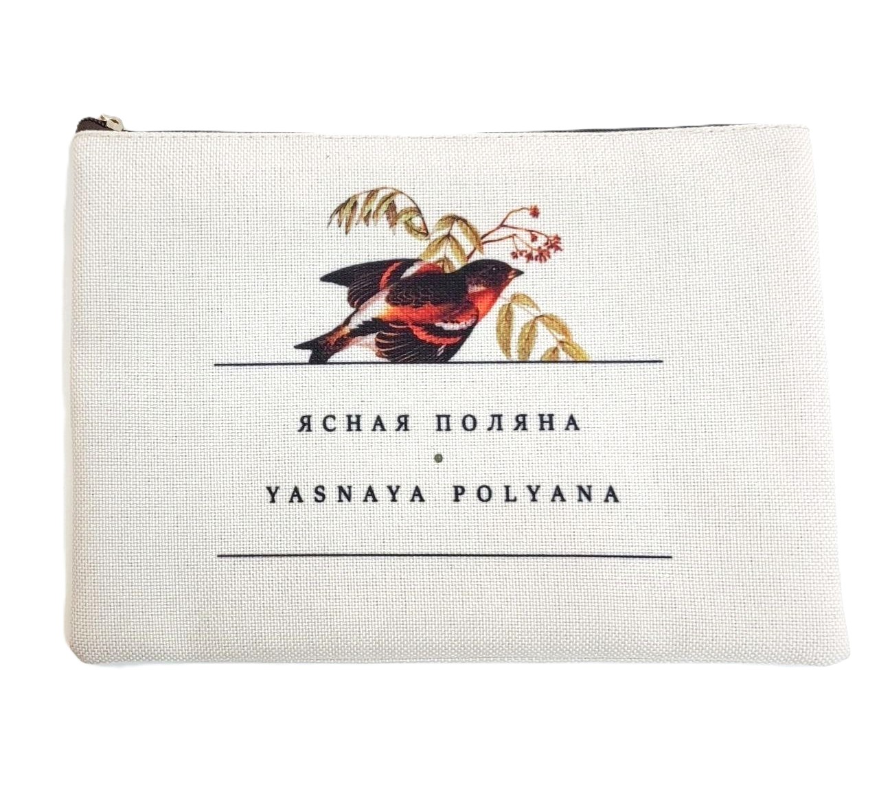 картинка Косметичка текстильная  "Птицы" принт Одна птица