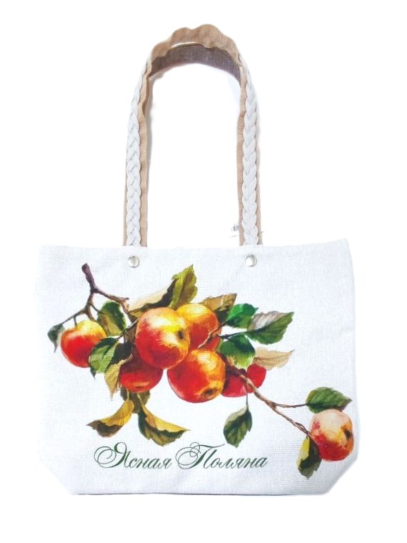 картинка Сумка текстильная с 2-мя ручками "Яблоки" гориз.